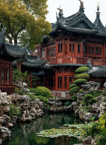 Yu Garden classical rockery and pavilion, Old City, Shanghai